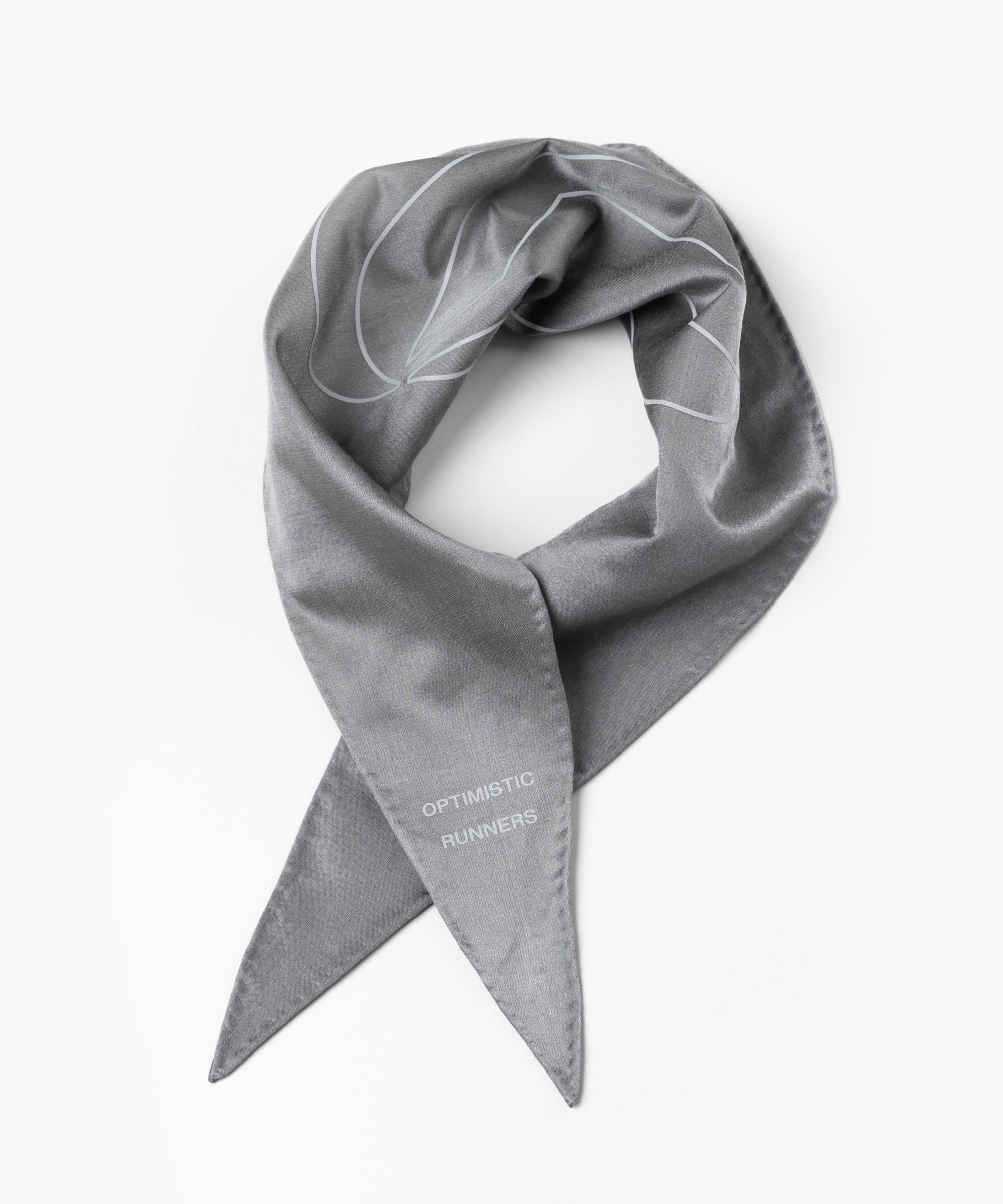 Symbol silk scarf metallic-grey