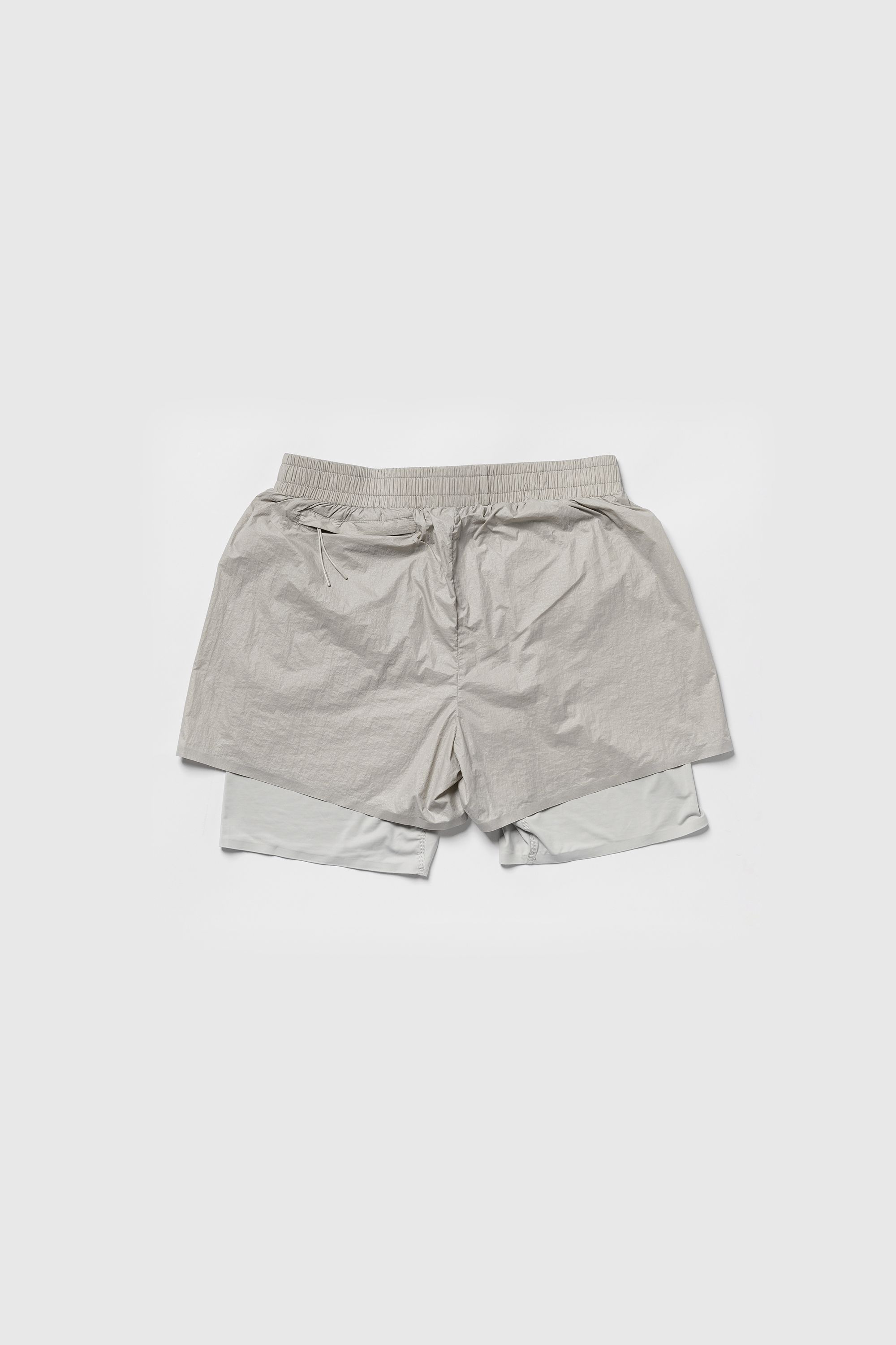 Glossy nylon shorts light‑grey
