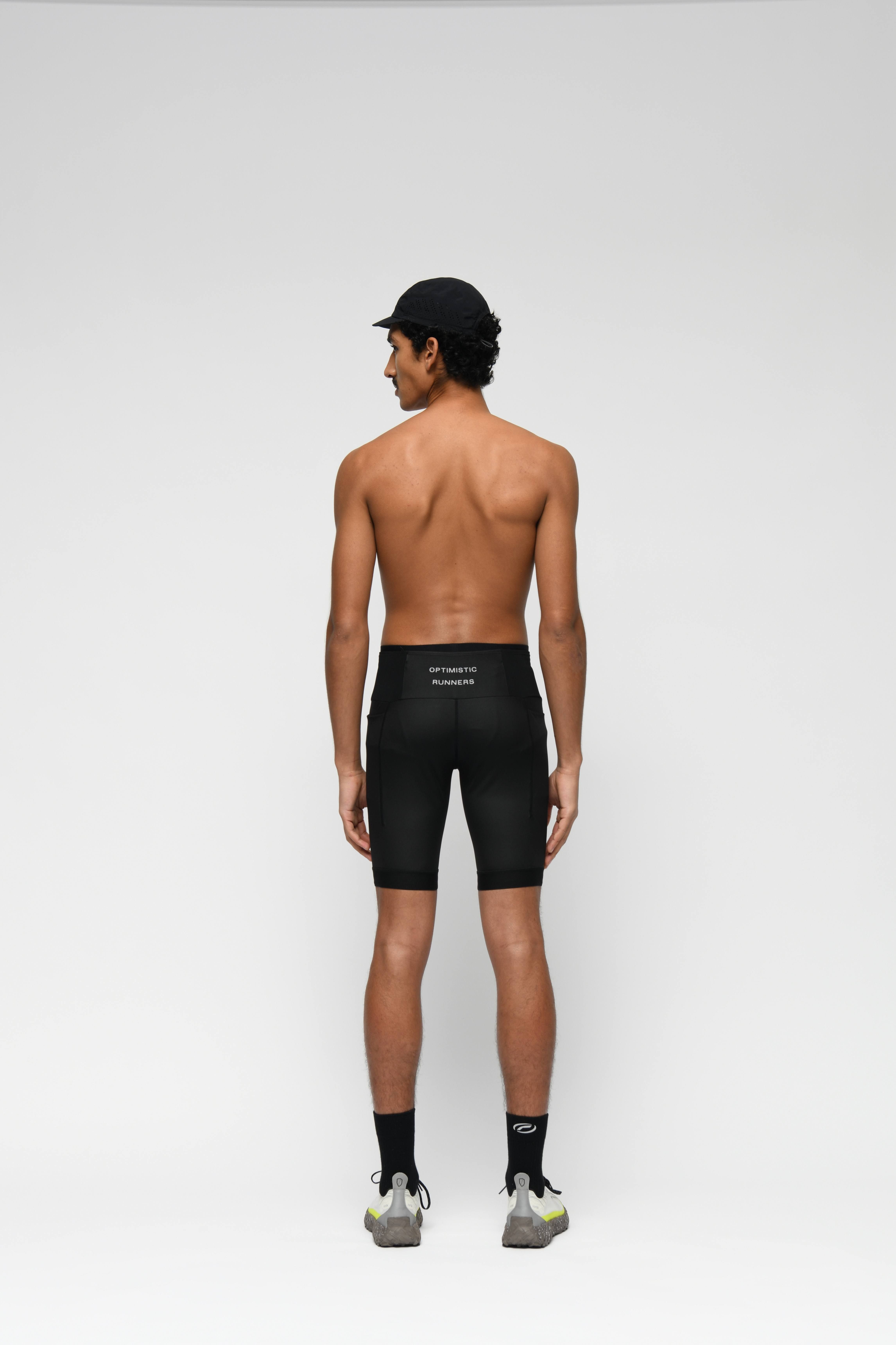 ウォーキング・ランニングウェア Optmistic runners Trail short tights Trail short tights black