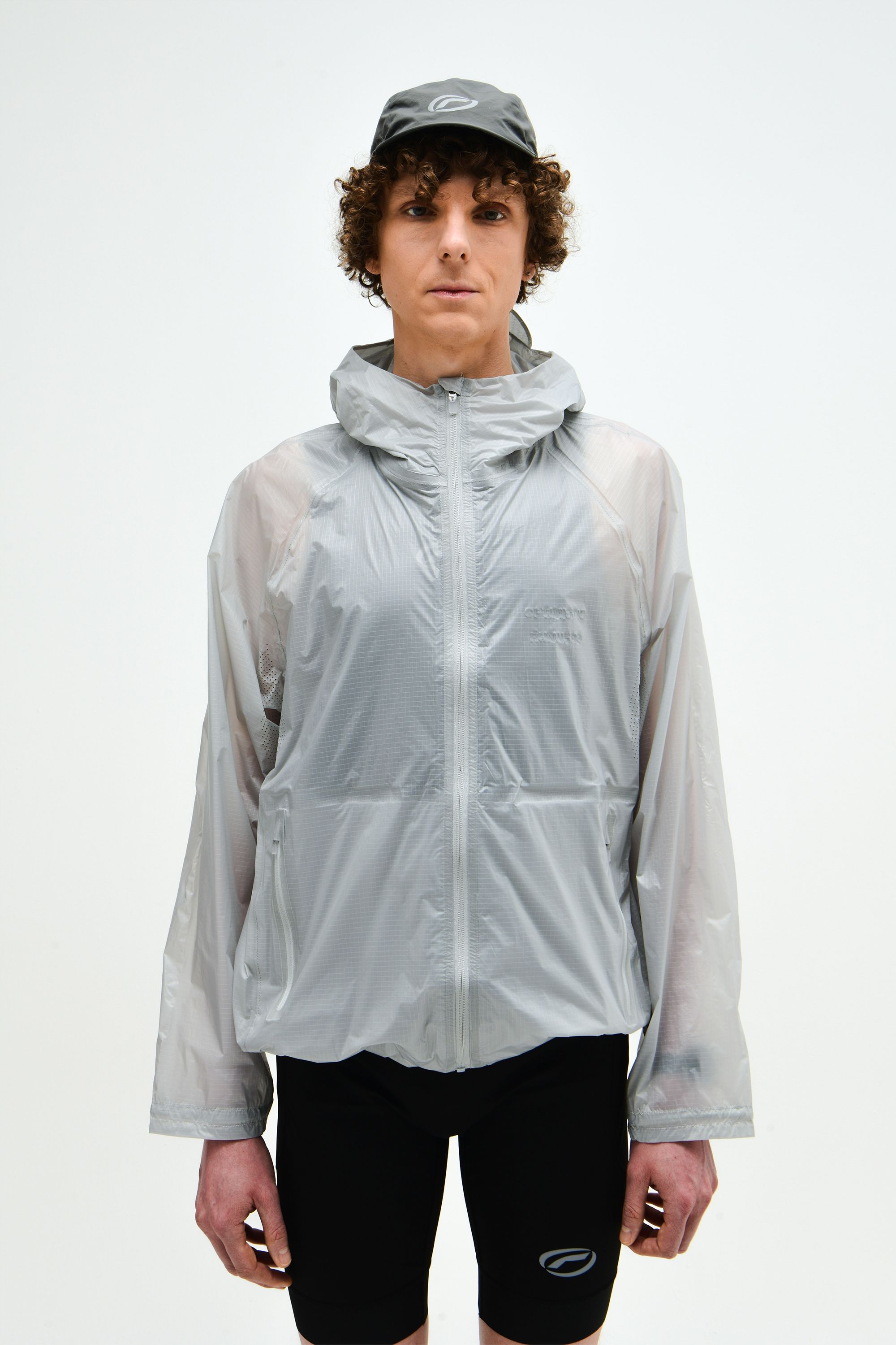 Performance packable jacket grey