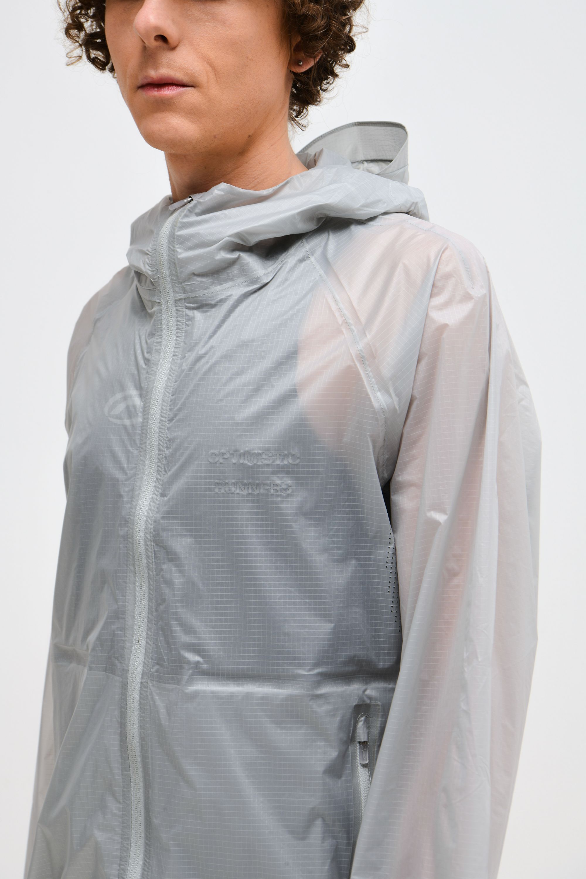 Performance packable jacket grey
