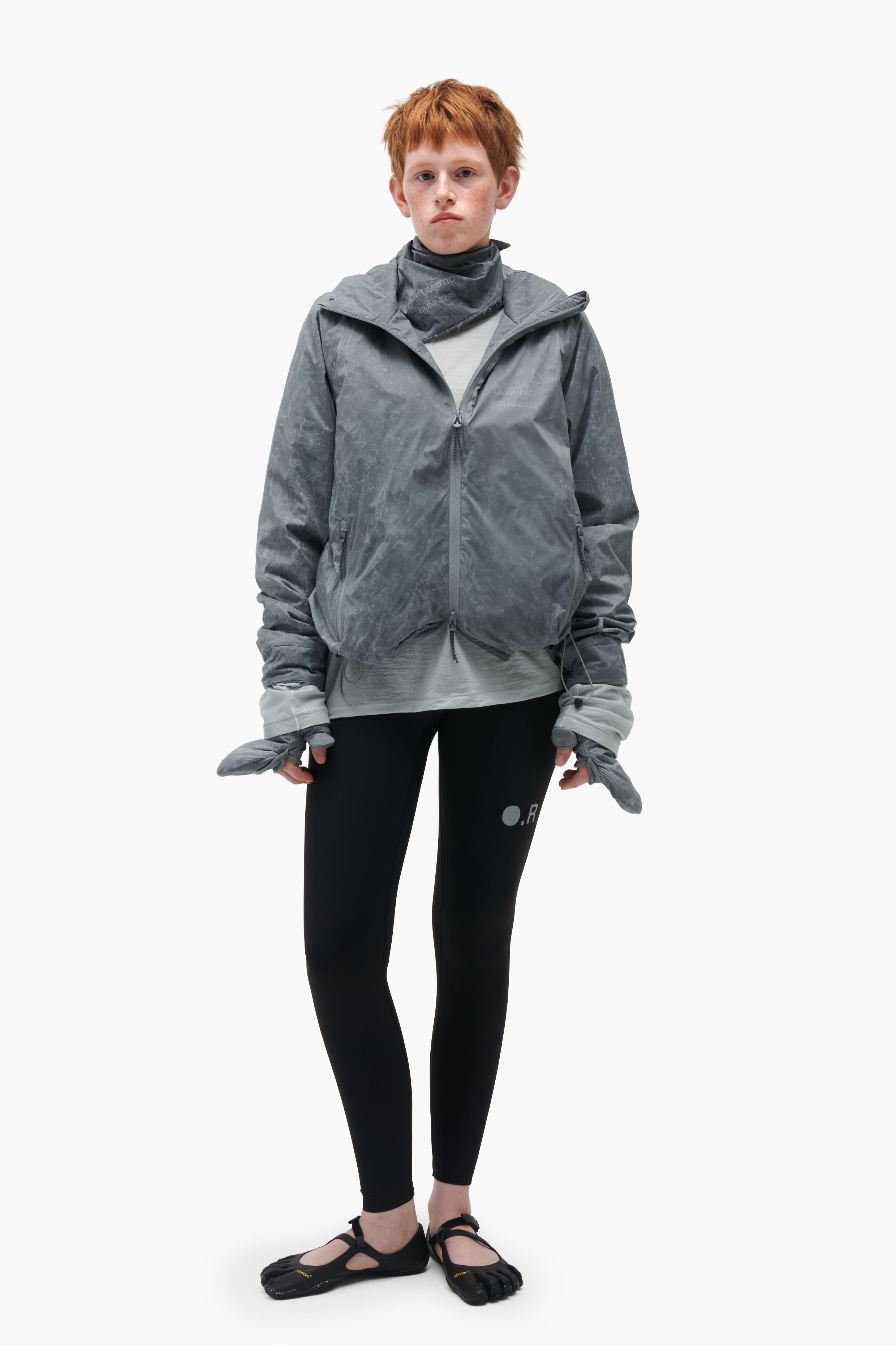 Insulated jacket waxed-grey