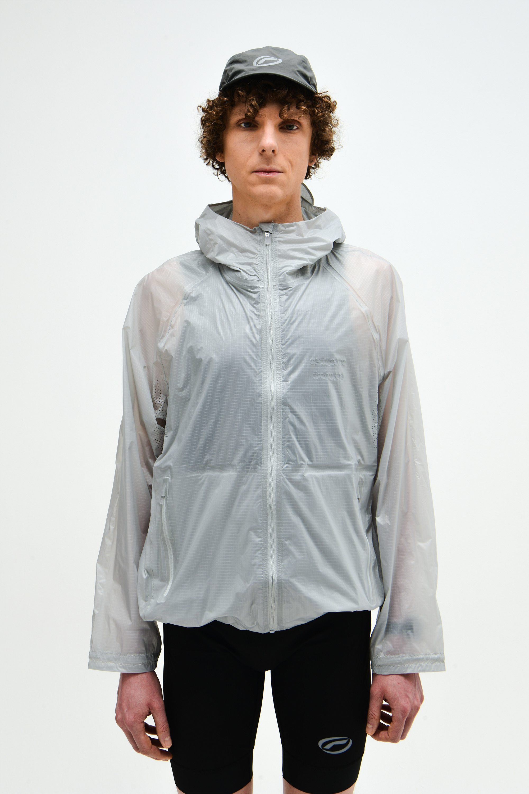 Performance packable jacket grey
