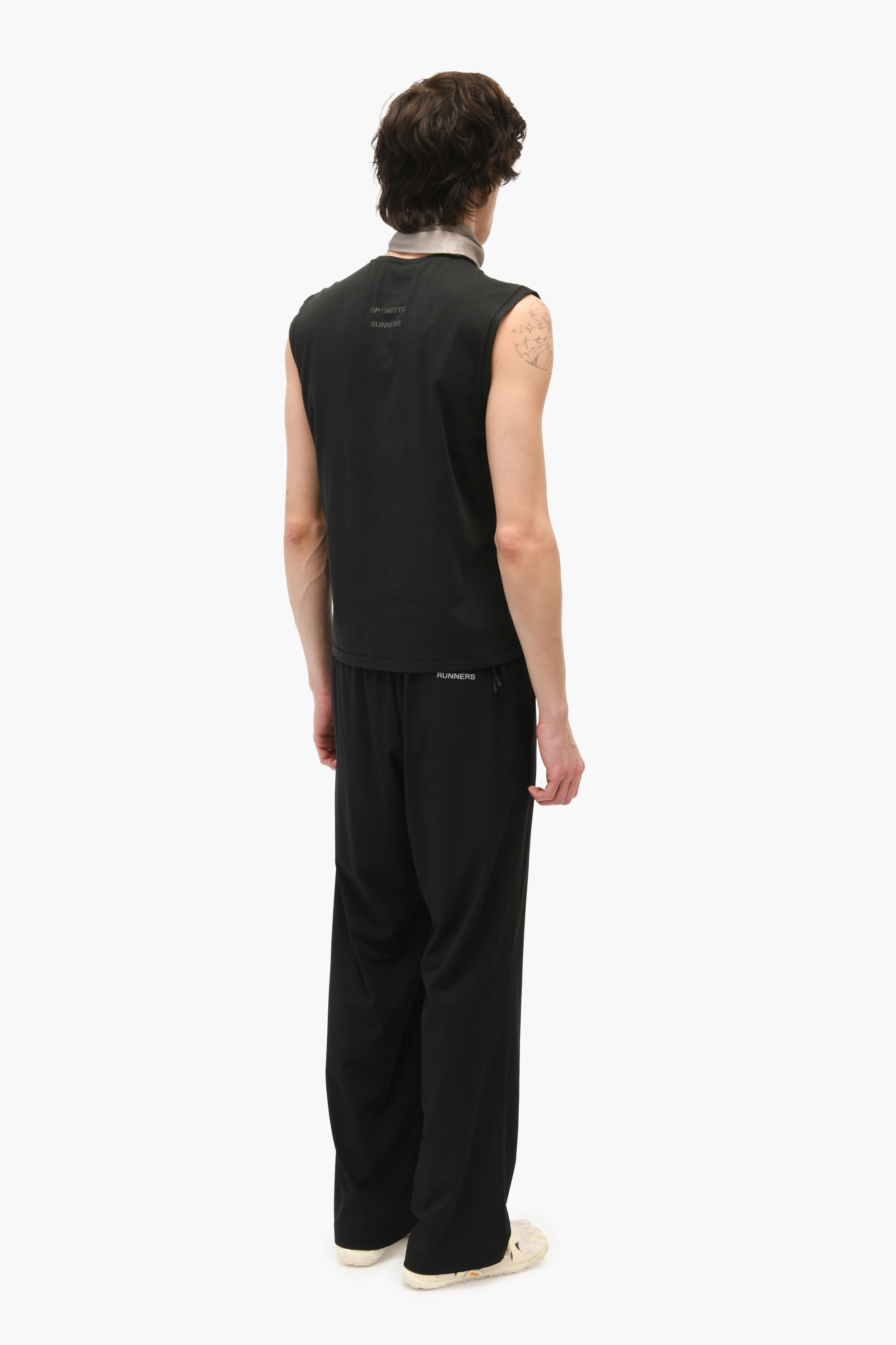 Perforated Wide Pants Black