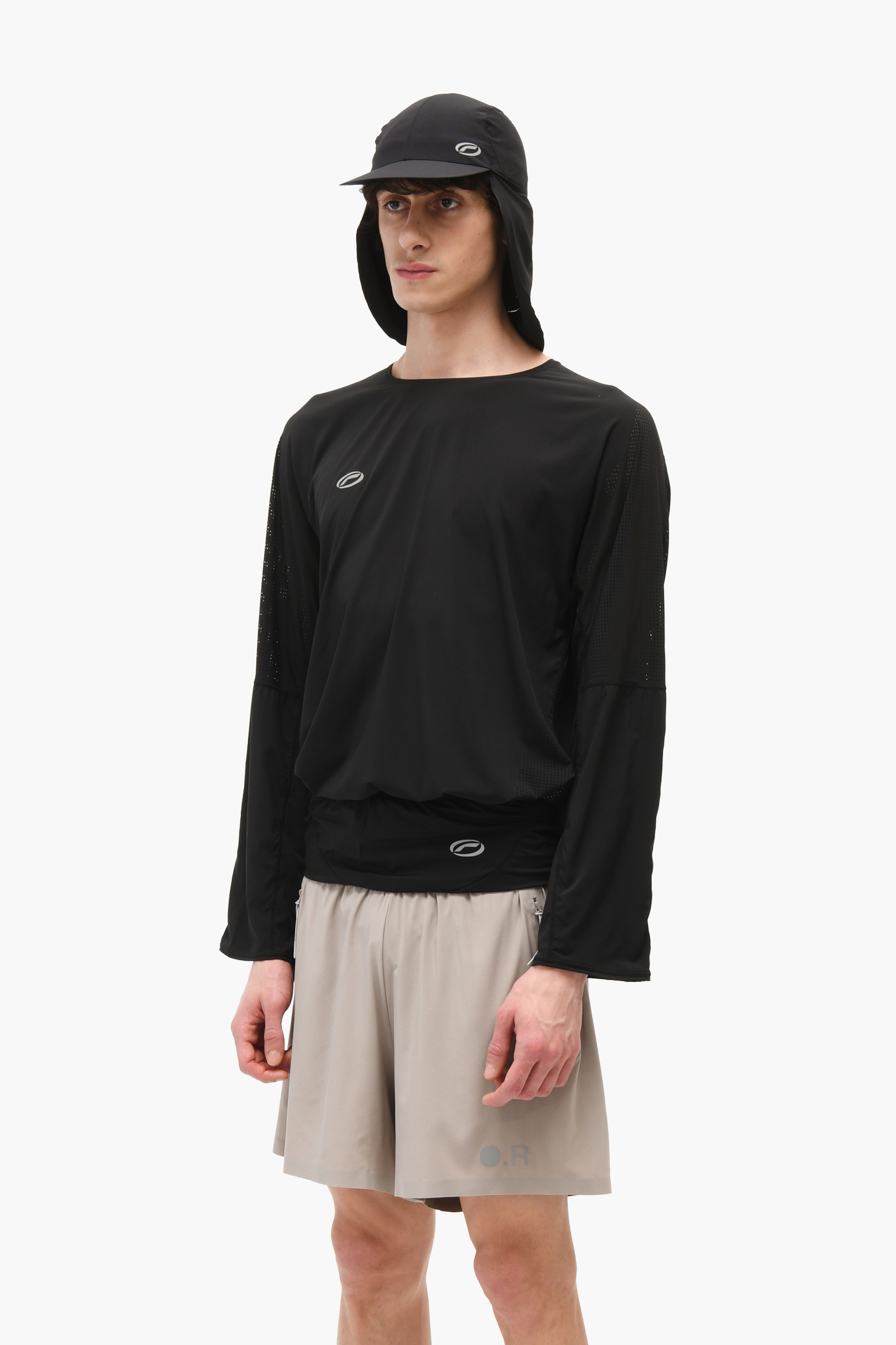 Sun Flap Cap Black