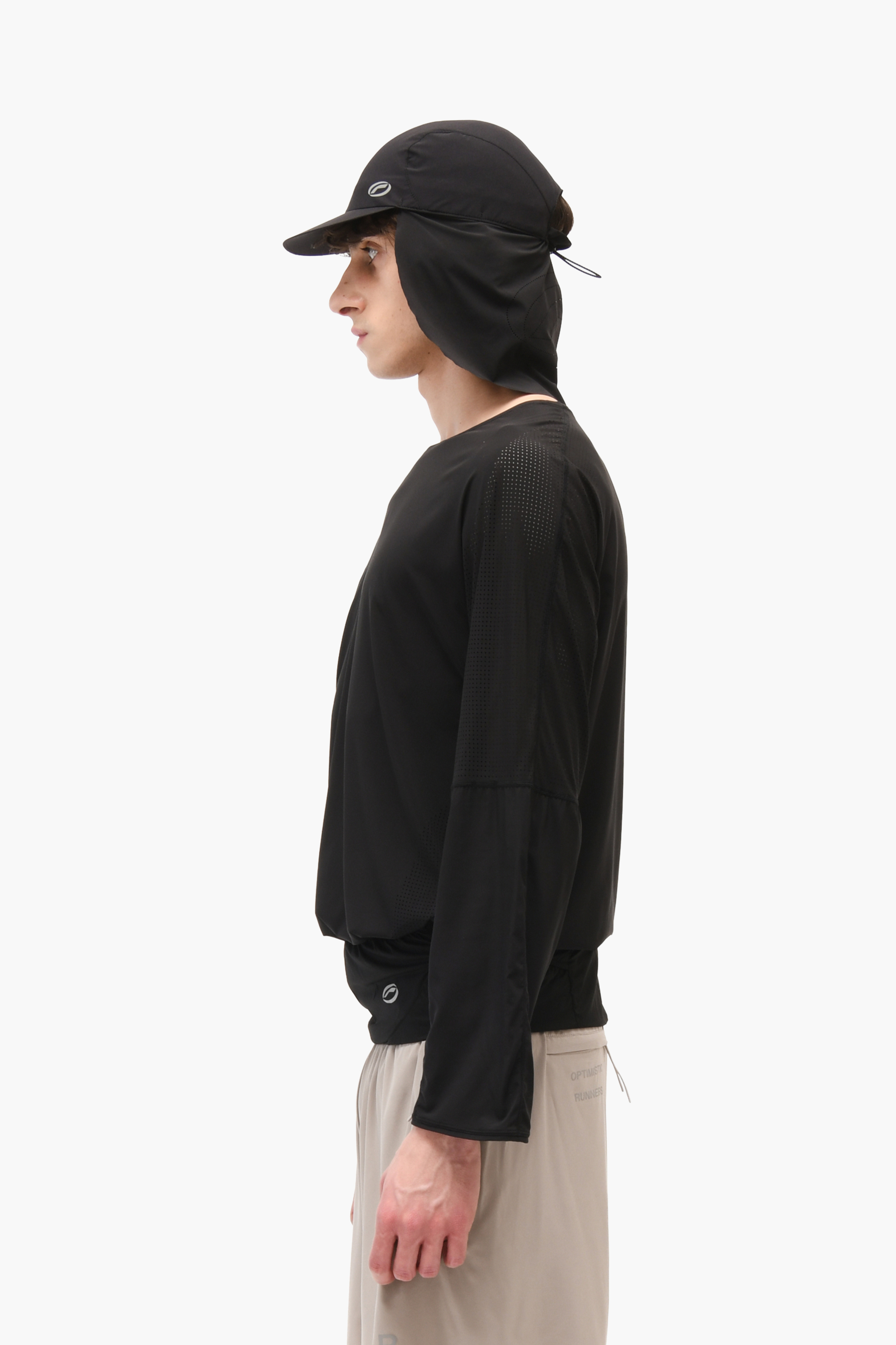 Sun Flap Cap Black