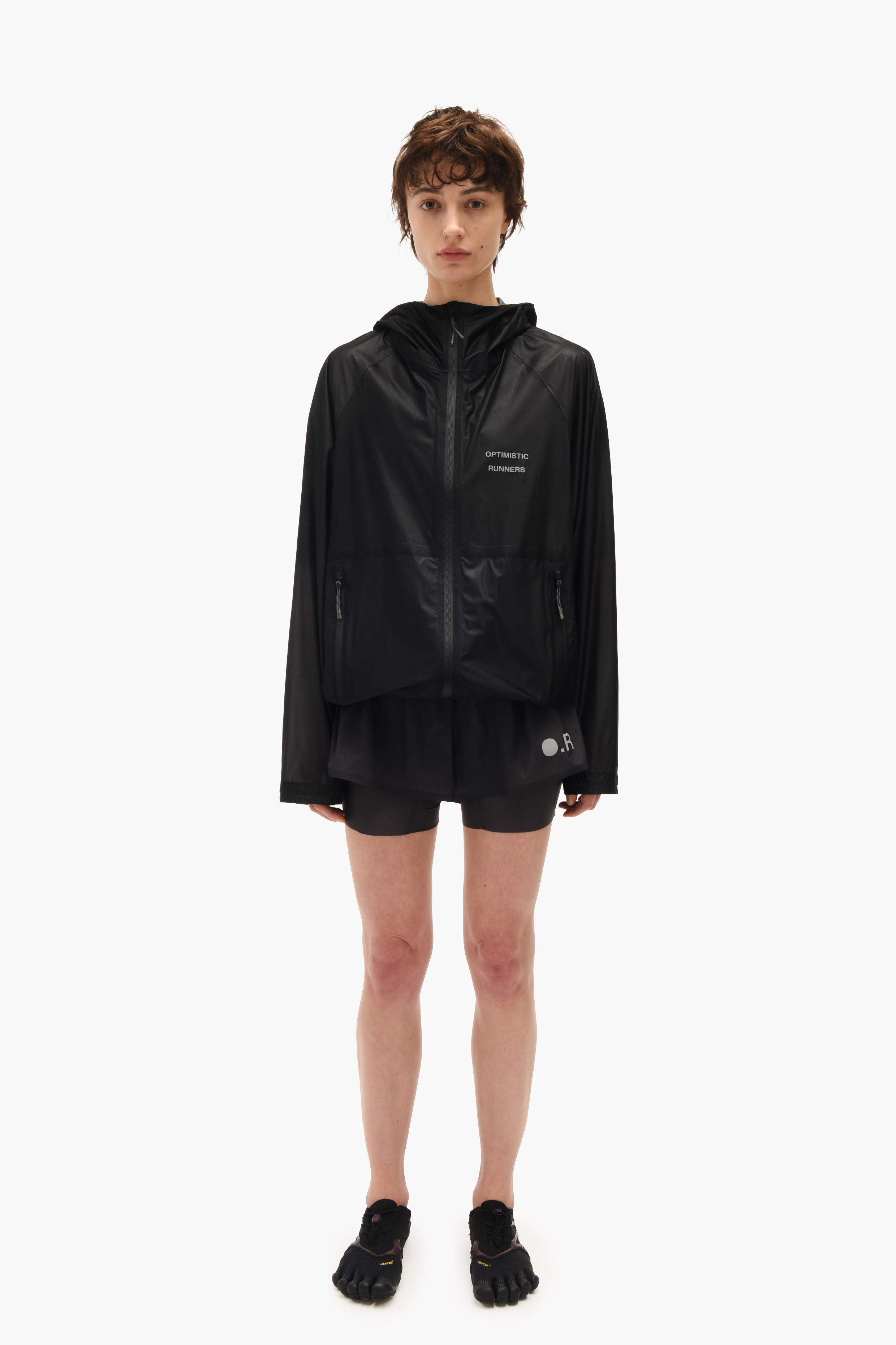 Optimistic Runners レインジャケット XL Packable membrane jacket black